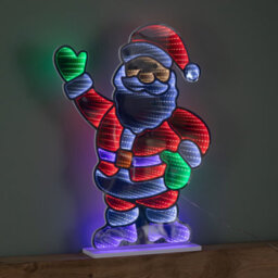 Samuel Alexander 59Cm Light Up Waving Santa Infinity Christmas Decoration With Multi-Coloured Leds - thumbnail 3