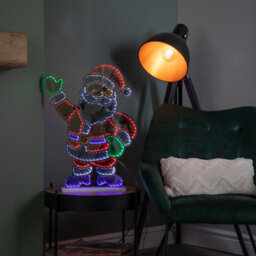 Samuel Alexander 59Cm Light Up Waving Santa Infinity Christmas Decoration With Multi-Coloured Leds - thumbnail 2