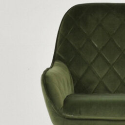 Lakeland Furniture Hjo Olive Green Velvet Wooden Leg Base Bar Stool - thumbnail 8