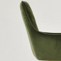Lakeland Furniture Hjo Olive Green Velvet Wooden Leg Base Bar Stool - thumbnail 7