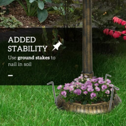 Outsunny 72Cm Tall Bird Bath With Bird Decoration For Garden, Bronze Tone - thumbnail 7