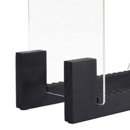 Black Wood & Clear Acrylic Vinyl Record Storage Stand Desktop Album Display Rack - thumbnail 3