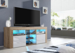 Tv Unit 145Cm Sideboard Cabinet Cupboard Tv Stand Living Room High Gloss Doors - thumbnail 3