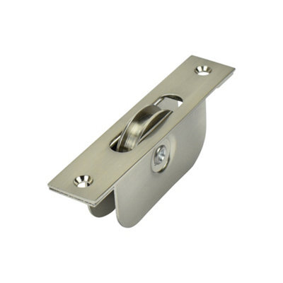 "Sash Heritage 2"" Sash Pulley Bearing Wheel Satin Nickel Square End"