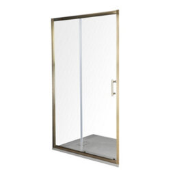 Homestylestore Antique Brass Reversible Wet Room Sliding Door Shower Enclosure With Light Grey Slate Effect Tray 1000 X 800mm - thumbnail 1