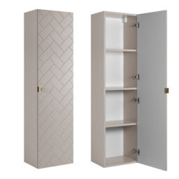 Heze Furniture Trend Herringbone Pattern Door Bathroom Cabines Vanity Units Set With Worktop 80Cm & 35Cm - Cashmere - thumbnail 3