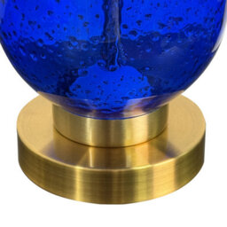 Vrygle Minimalist Blue Glass Table Lamp Led Nightstand Lamp Office College Bookcase Decor - thumbnail 8
