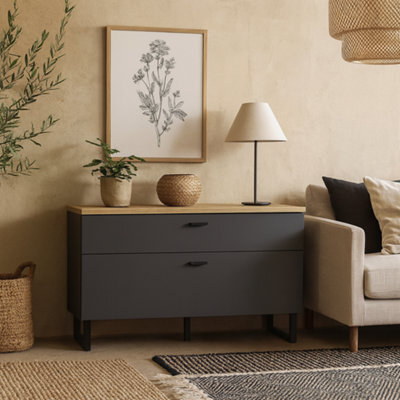 Wyld Haus Gothenburg Grey And Oak Tv Unit 1 Door 1 Drawer - image 1