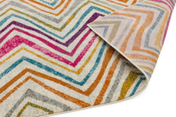 Multicoloured Funky Modern Abstract Easy To Clean Dining Room Rug-120Cm X 170Cm - thumbnail 5