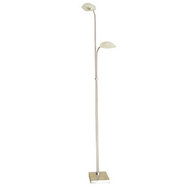 Luminosa Lighting Luminosa Udine Floor Lamp In-Line Dimmer 2 Light G9 Satin Chrome, Not Led/cfl Compatible - image 1