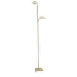Luminosa Lighting Luminosa Udine Floor Lamp In-Line Dimmer 2 Light G9 Satin Chrome, Not Led/cfl Compatible