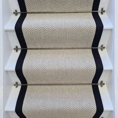 RainbowHome Herringbone Dapple Pure Wool Stair Runner With 100% Cotton Border 70 700 - image 1