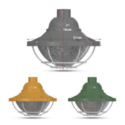 Industrial Ceiling Light Shade Metal 21Cm Grey Metal Vapor Tight Style 3/4 Inch Indoor Hanging Ceiling Pendant Light Shade - thumbnail 8