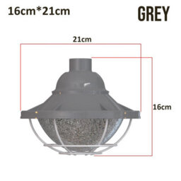 Industrial Ceiling Light Shade Metal 21Cm Grey Metal Vapor Tight Style 3/4 Inch Indoor Hanging Ceiling Pendant Light Shade - thumbnail 3
