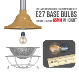 Industrial Ceiling Light Shade Metal 21Cm Grey Metal Vapor Tight Style 3/4 Inch Indoor Hanging Ceiling Pendant Light Shade - thumbnail 4