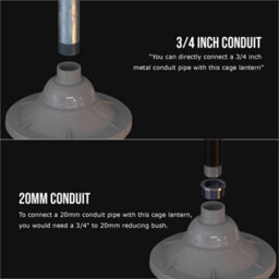 Industrial Ceiling Light Shade Metal 21Cm Grey Metal Vapor Tight Style 3/4 Inch Indoor Hanging Ceiling Pendant Light Shade - thumbnail 6