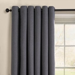 "OHS Woven Texture Pair Of Blackout Curtains, Charcoal - 66 X 54""" - thumbnail 2
