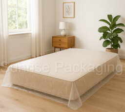 Sunrise Packaging Heavy Duty Clear Mattress Cover King Double Size Waterproof Moving Storage Renovation Protector - thumbnail 2