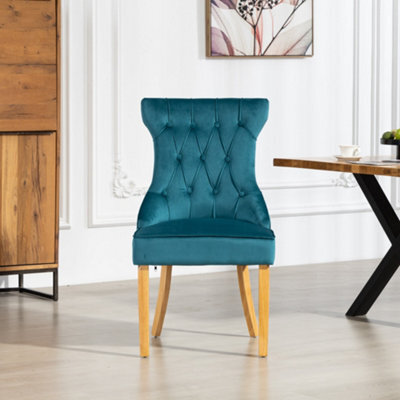 Martina Velvet Fabric Dining Chairs - Set Of 2 - Teal - image 1