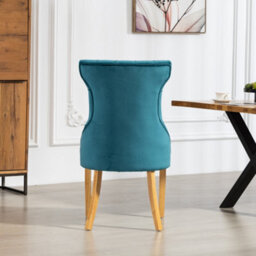 Martina Velvet Fabric Dining Chairs - Set Of 2 - Teal - thumbnail 5