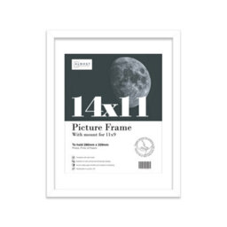 "14X11"" White Frame With Mount For 11X9"" Pictures 20mm Thin Edge Portrait And Landscape Display With Wall Hooks And Kickstand" - thumbnail 1