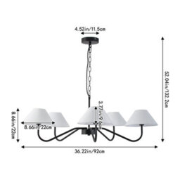 Living And Home Classic Black Bracket 5 Lights Chandelier,3 Colours Dimming - thumbnail 7