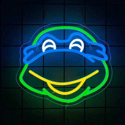 Turtle Face Led Neon Sign , Usb Powered Wall Light For Bedroom, Bar, Game Room And Home Decor - image 1