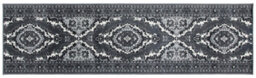 Bravich Hard Wearing Hessian Backed Stair Runner Kitchen Mat - Texas Grey Traditional Medallion - 60X240Cm (2'x8') - thumbnail 3