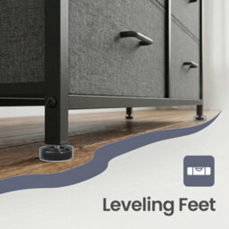 LEDREM Chest Of Drawers, Bedroom Cabinet, 7 Fabric Drawers With Handles, Metal Frame, Slate Grey And Anthracite Grey - thumbnail 8