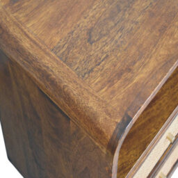 Artisan Furniture Solid Wood Larissa Chestnut Nightstand, 2-Drawers, 1 Shelf, Ball Feet, Beige And Brown - thumbnail 5