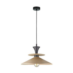 Luminosa Lighting Luminosa Della Dome Pendant Ceiling Light Black, Beige 1X E27 - thumbnail 1