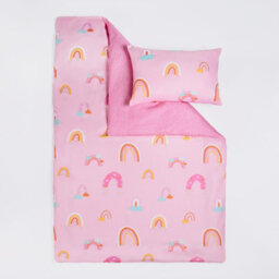 OHS Rainbow Duvet Cover Bedding Set Quilt Pillowcase Reversible, Pink - Single - thumbnail 8
