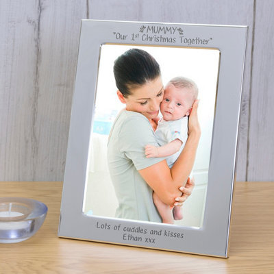 Personalised Mummy Our 1St Christmas Together Silver Plated 6X4 Picture Frame - image 1