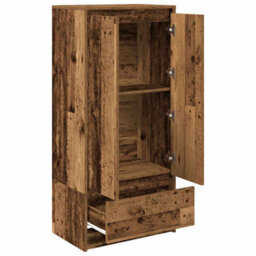 Berkfield Cabinet With Drawer Old Wood 55.5X34X119.5 Cm Engineered Wood - thumbnail 5
