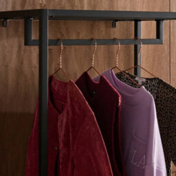 Sweeek - Hallway Furniture, Metal Coat Rack With Hanging Rod And 2 Drawers Black 70X45X180 Cm - Idaho - thumbnail 6