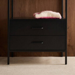 Sweeek - Hallway Furniture, Metal Coat Rack With Hanging Rod And 2 Drawers Black 70X45X180 Cm - Idaho - thumbnail 8
