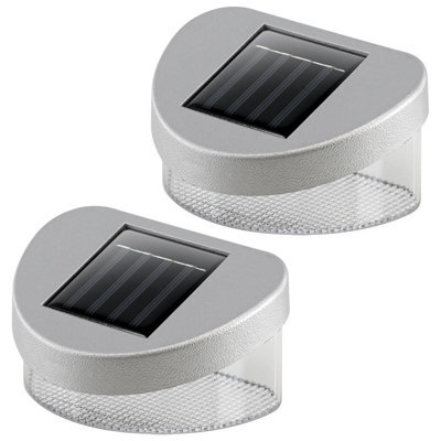 Geezy Solar Powered Led Garden Fence Lights Waterproof Outdoor Wall Lights Set Of 2 - image 1