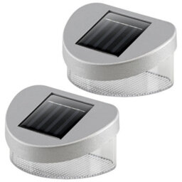 Geezy Solar Powered Led Garden Fence Lights Waterproof Outdoor Wall Lights Set Of 2
