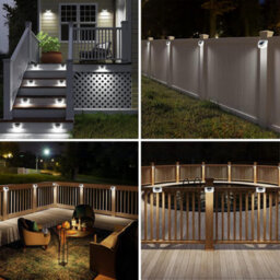Geezy Solar Powered Led Garden Fence Lights Waterproof Outdoor Wall Lights Set Of 2 - thumbnail 3