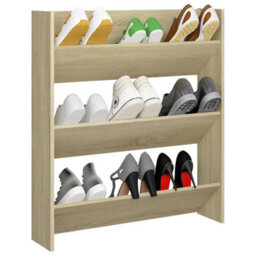 Berkfield Wall Shoe Cabinet Sonoma Oak 80X18X90 Cm Engineered Wood - thumbnail 3