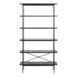 Wyld Haus Cambridge Industrial Black 5-Shelf Bookcase - thumbnail 3
