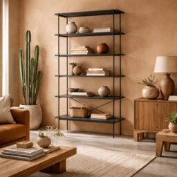 Wyld Haus Cambridge Industrial Black 5-Shelf Bookcase - thumbnail 1