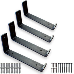 MKGT 4 Pcs Heavy Duty Shelf Brackets Industrial Steel For Wall Mounted Diy Floating(Raw Steel, 155mm Up) - thumbnail 1