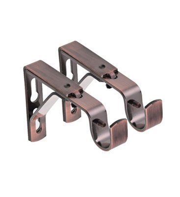 Lister Cartwright 19mm Curtain Pole Ends Brackets With Adjustable Screws Metal Finish (Pack Of 2)