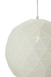 Orsina Small White Pendant Light, Modern Geometric Ceiling Light With White Cord, Durable Steel Hanging Lamp - thumbnail 4