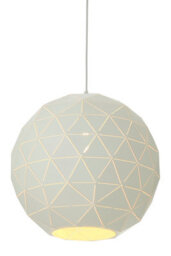 Orsina Small White Pendant Light, Modern Geometric Ceiling Light With White Cord, Durable Steel Hanging Lamp - thumbnail 5
