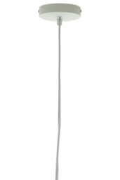 Orsina Small White Pendant Light, Modern Geometric Ceiling Light With White Cord, Durable Steel Hanging Lamp - thumbnail 2