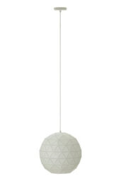 Orsina Small White Pendant Light, Modern Geometric Ceiling Light With White Cord, Durable Steel Hanging Lamp - thumbnail 1