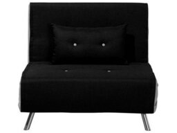 Wyld And Coco Novaluxe Sofa Bed Black Fabric Single Sleeper Fold-Out - Compact Two-Fold Mechanism - thumbnail 1