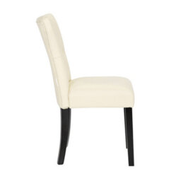 Living And Home Dining Chair Set Of 2 White Modern Faux High Back Dining Chairs - thumbnail 3